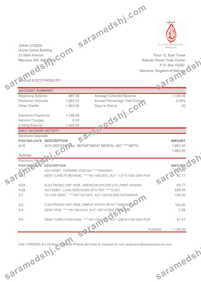 Bahrain Al Salam Bank excel